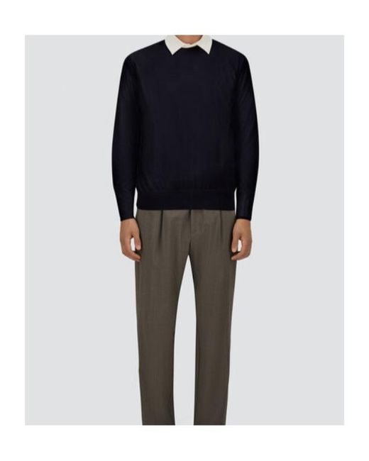 Herno Blue Crewneck Long-Sleeved Jumper for men