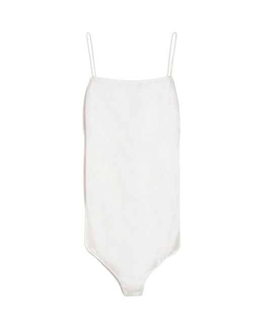 Max Mara White Silk Satin Jumpsuit