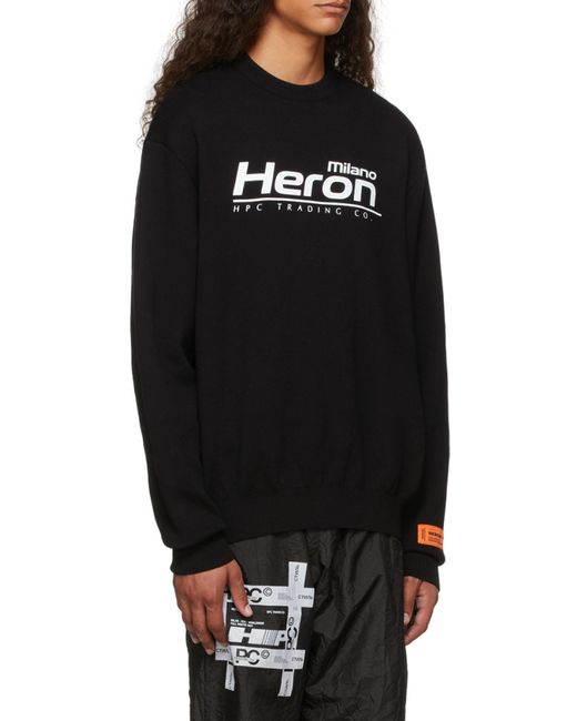 Heron Preston Black Logo Print Sweatshirt for men
