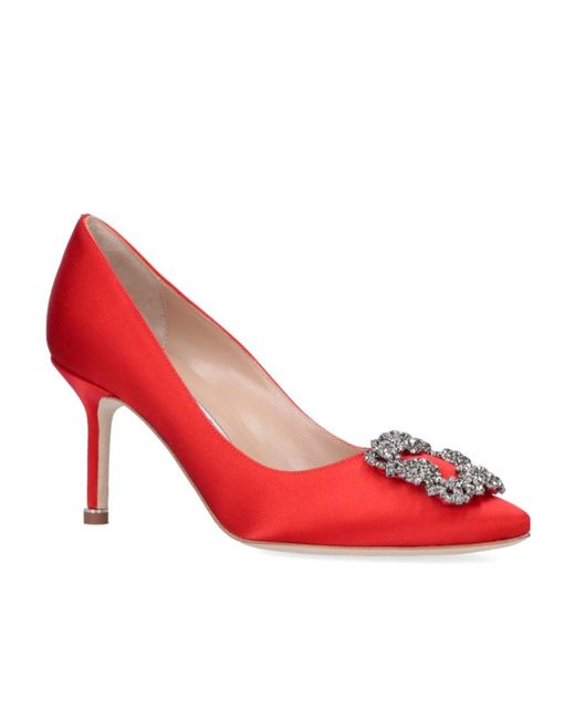 Manolo Blahnik Red Logo High Heels