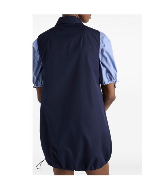 Prada Blue Sleeveless Drawstring Dress