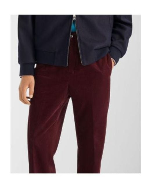 Fendi Red Straight-Leg Corduroy Trousers for men