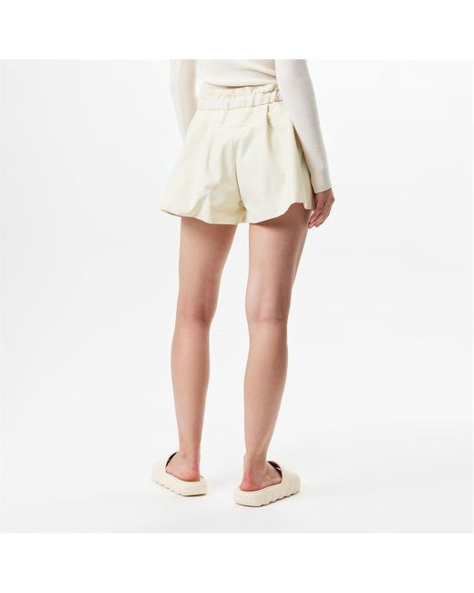 Moncler White Elastic Waist Shorts