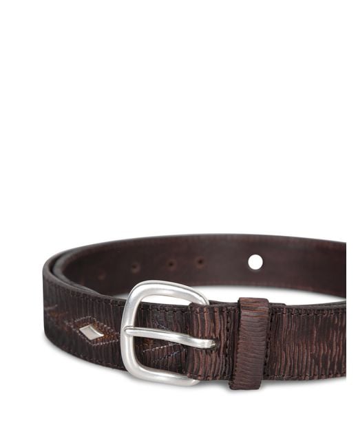 Orciani White Embroidery Belt for men