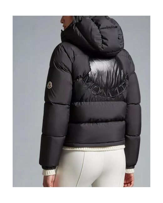 Moncler Black Ebre Logo Embroidered Button-Up Jacket
