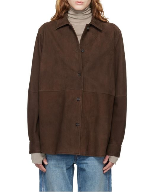 Totême Brown Totême Long-Sleeved Button-Up Overshirt