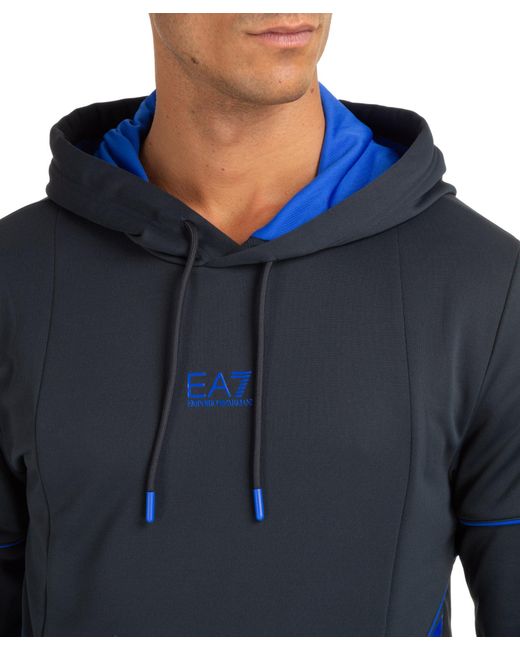 EA7 Blue Logo Pattern Sweater for men
