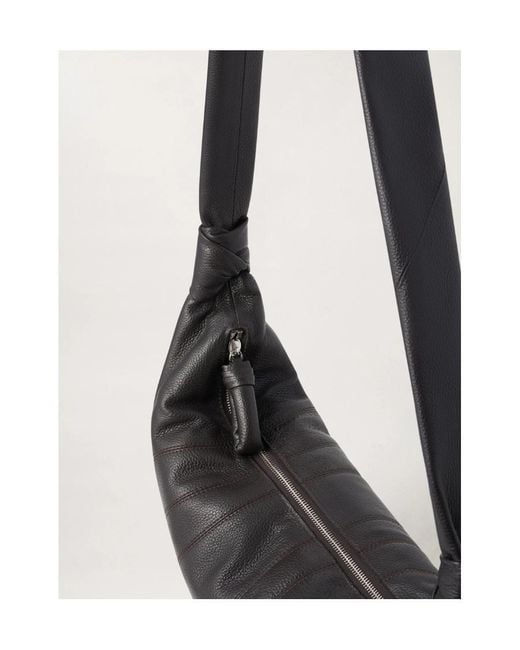 Lemaire Black Medium Croissant Crossbody Bag for men