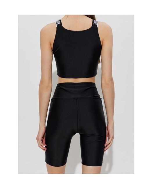 Moschino Black Logo Rubberised Cropped Top
