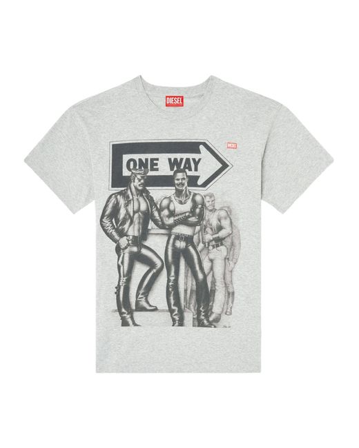 DIESEL White Tom Of Finland Graphic Print T-Shirt for men