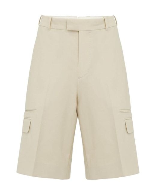 McQueen Natural Mir-Rise Tailored Shorts for men
