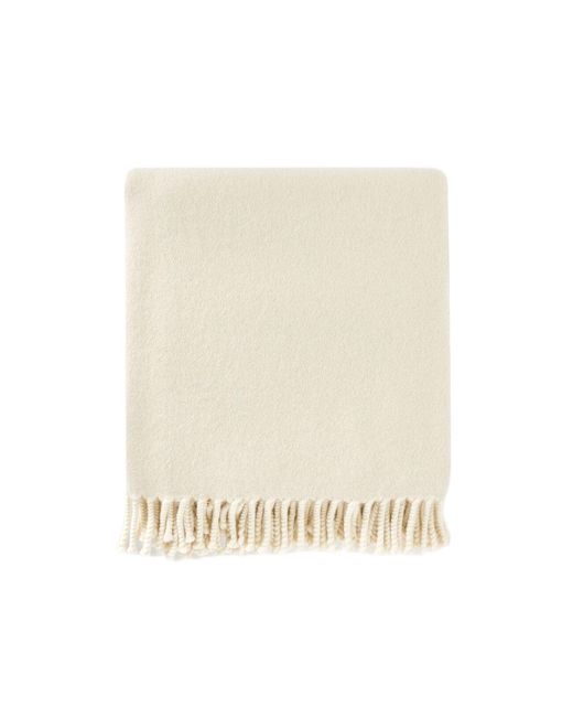 Loro Piana White Fringed Blanket