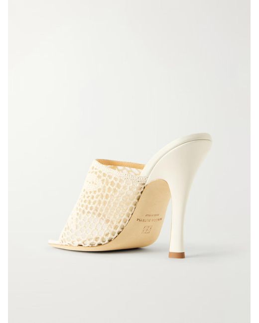 Magda Butrym White Crochet-Knit Open-Toe Mules