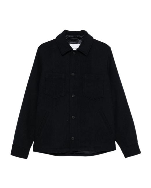 Samsøe & Samsøe Black Button-Down Long-Sleeved Casual Jacket for men