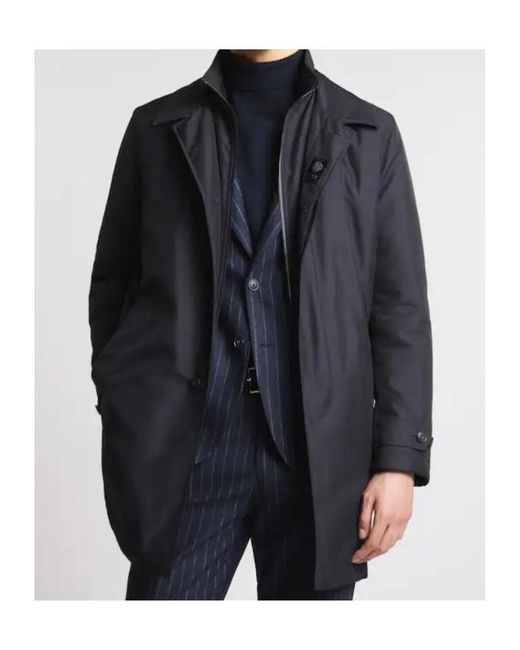 Fay Blue Buttoned Long Jacket for men