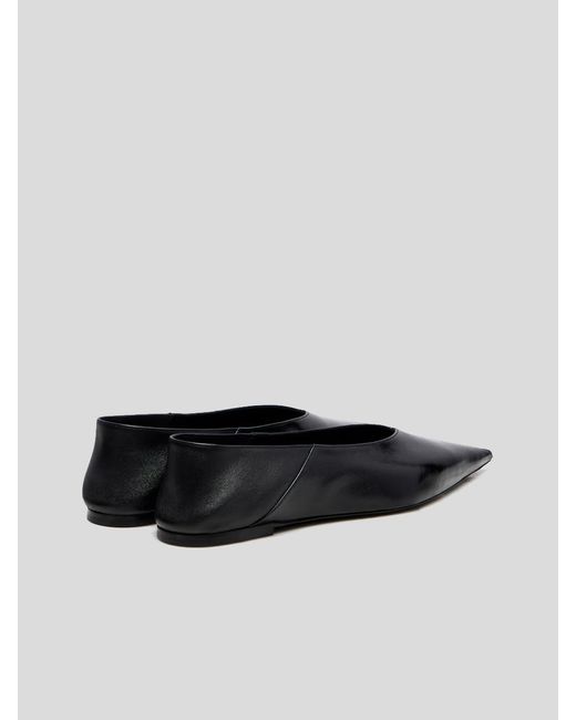 Saint Laurent Black Nour Pointed-Toe Leather Mules