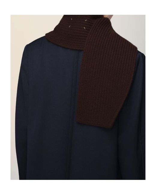 Maison Margiela Brown Ribbed Cashmere Scarf