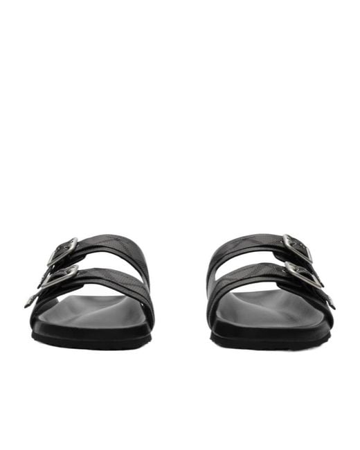 Burberry Black Urchin Buckled Slides for men