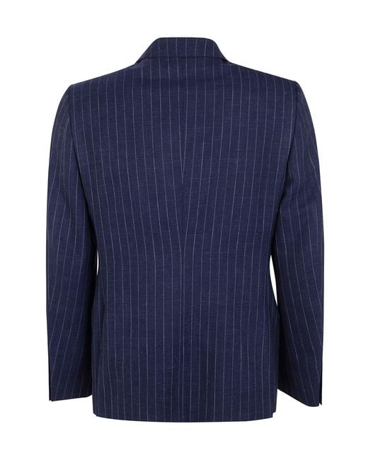 Zegna Blue Two-Piece Striped Tailored Suit for men