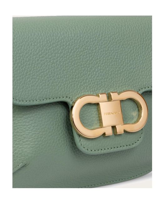Ferragamo Green Double Gancini Mini Bag
