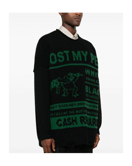 MM6 by Maison Margiela Black Jacquard Sweater for men