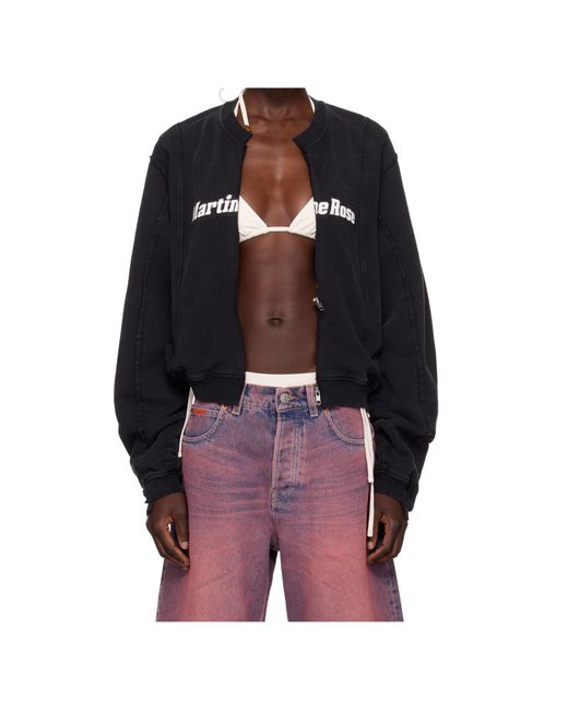 Martine Rose Multicolor Shrunken Zip Up Crew Jacket