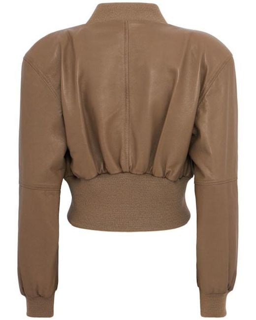 Chloé Brown Cropped Leather Jacket