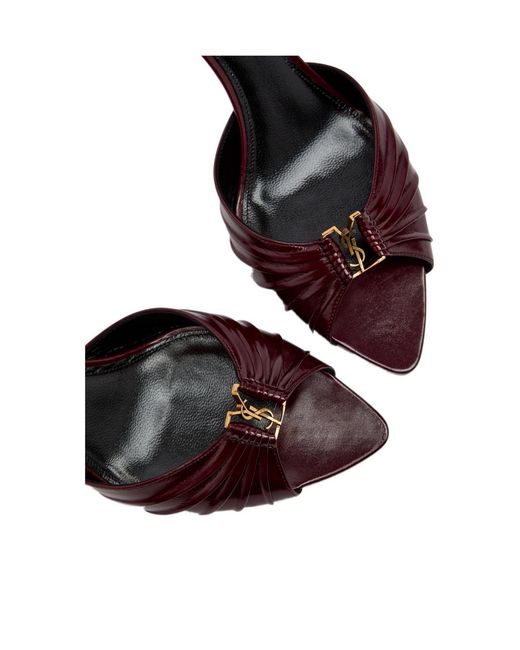 Saint Laurent Brown Embossed Leather High Heels