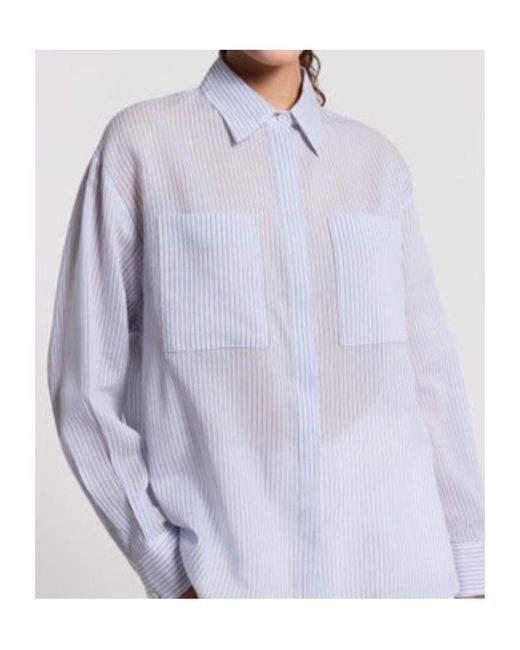 Peserico Blue Striped Shirt
