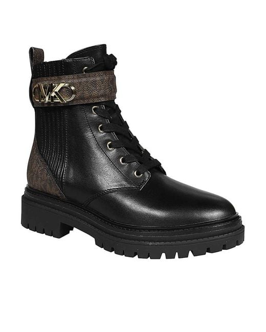 Michael Kors Black Parker Logo-Panelled Ankle Boots