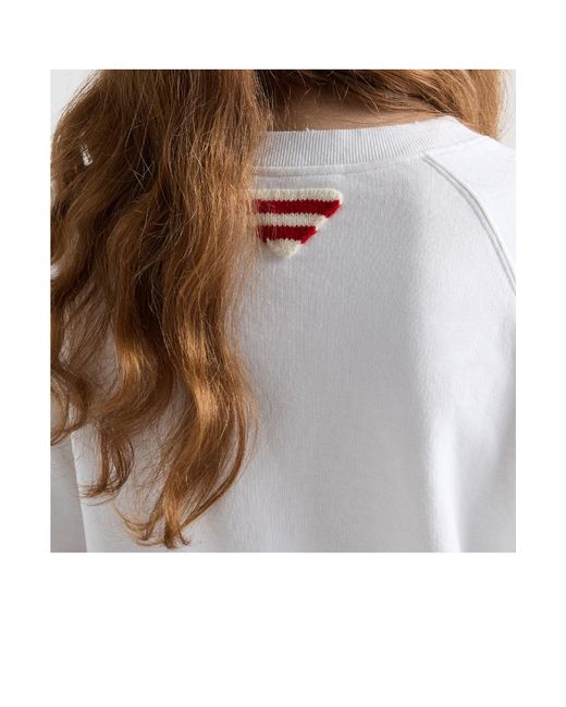 Prada White Cotton Crew-Neck Sweatshirt