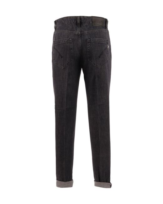 Dondup Black Cropped Tapered Jeans