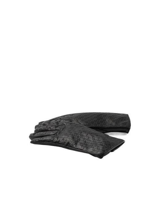 Gucci Black Gg Embossed Gloves for men