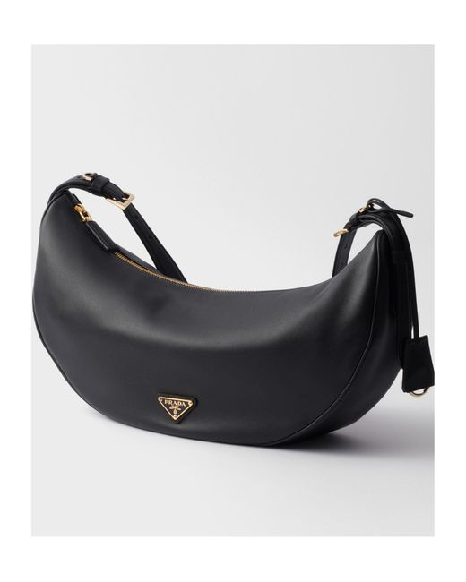 Prada Blue Triangle-Logo Demi-Lune Shoulder Bag