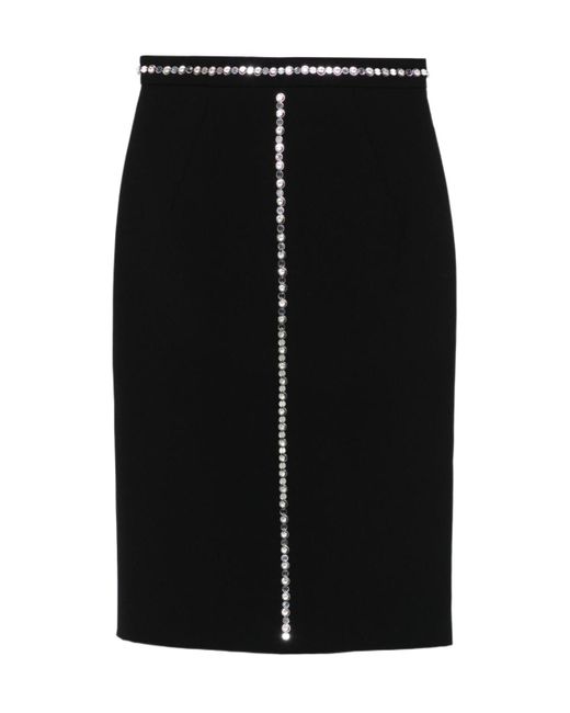 N°21 Black High Waist Embellished Midi Skirt