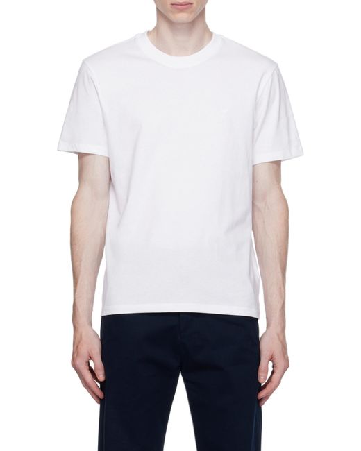 AMI White Short Sleeved Crewneck T-Shirt for men