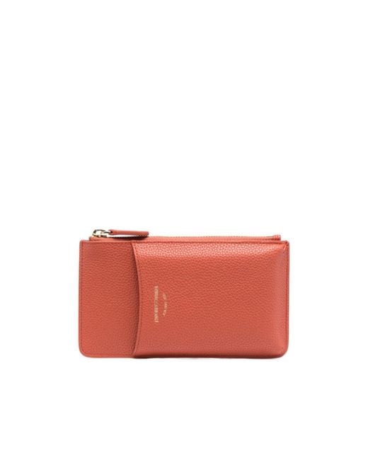 Emporio Armani Red Myea Debossed-Logo Wallet