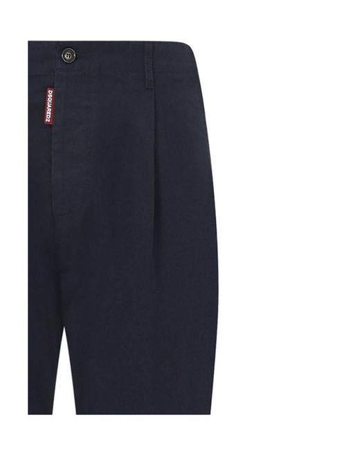 DSquared² Blue Cropped Tapered Pants for men