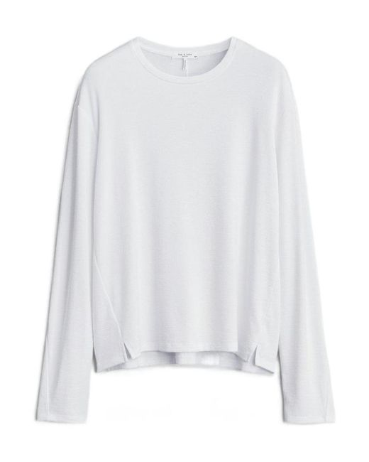 Rag & Bone White Knitted Long-Sleeved T-Shirt