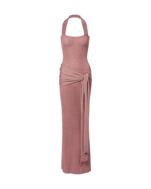 AYA MUSE Pink Knitted Sequined Dress