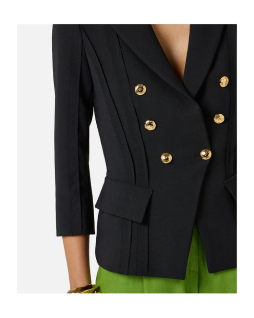 Elisabetta Franchi Blue Double-Breasted Jacket