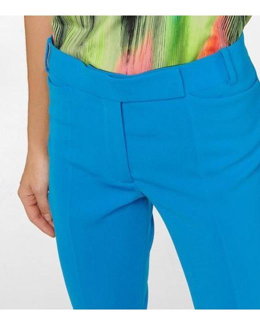 The Attico Blue Freja High-Waisted Tech Crepe Leggings