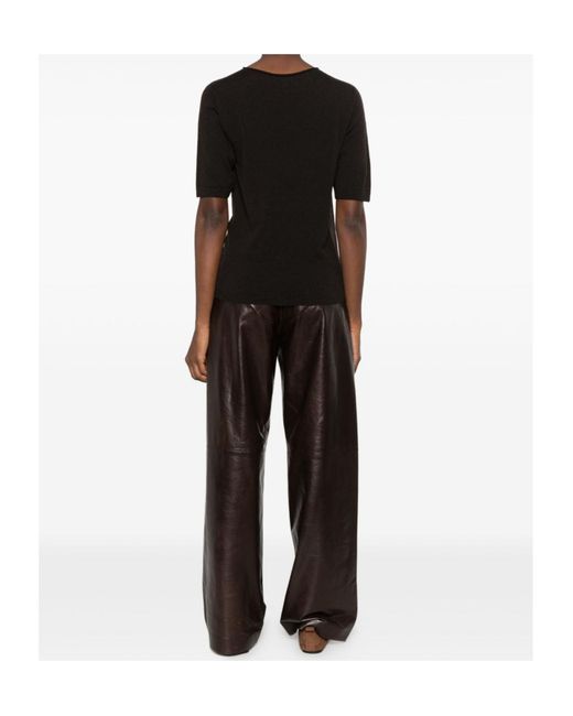 Antonelli Black Short-Sleeved Knitted T-Shirt