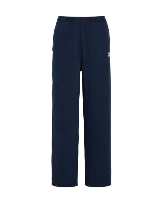 American Vintage Blue Plizzy Logo-Print Cotton Sweatpants