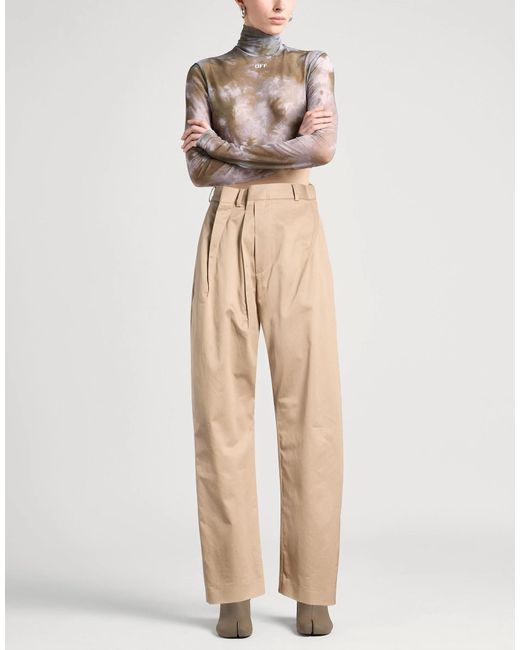 MM6 by Maison Margiela Natural Solid Color Loose Suit Pants