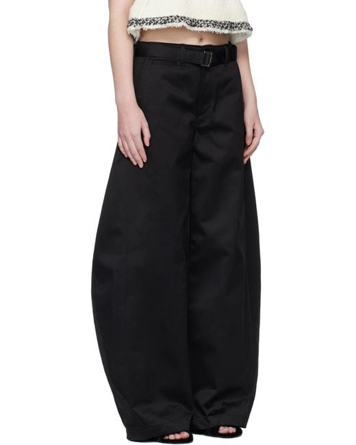 Sacai Black Casual Pants With Belt Loops