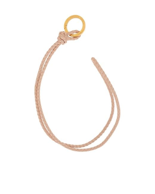 Bottega Veneta White Braided Keyring