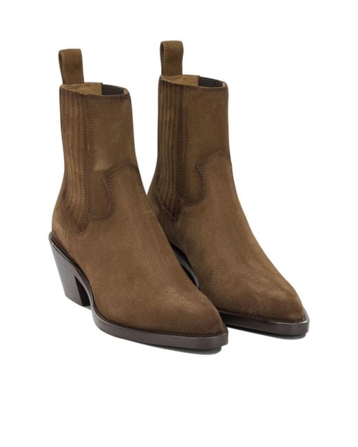 Henderson Brown Pointed-Toe Ankle Boots