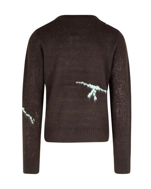 Dries Van Noten Black Long-Sleeved Crewneck Jumper for men