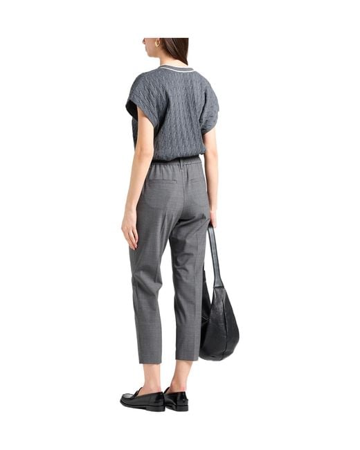 Brunello Cucinelli Gray Fashionable, Versatile And Slim-Fit Dress Trousers
